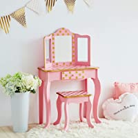 Los mejores  - Teamson Kids Tocador Infantil De Madera con Espejo y Taburete Rosa TD-11670L